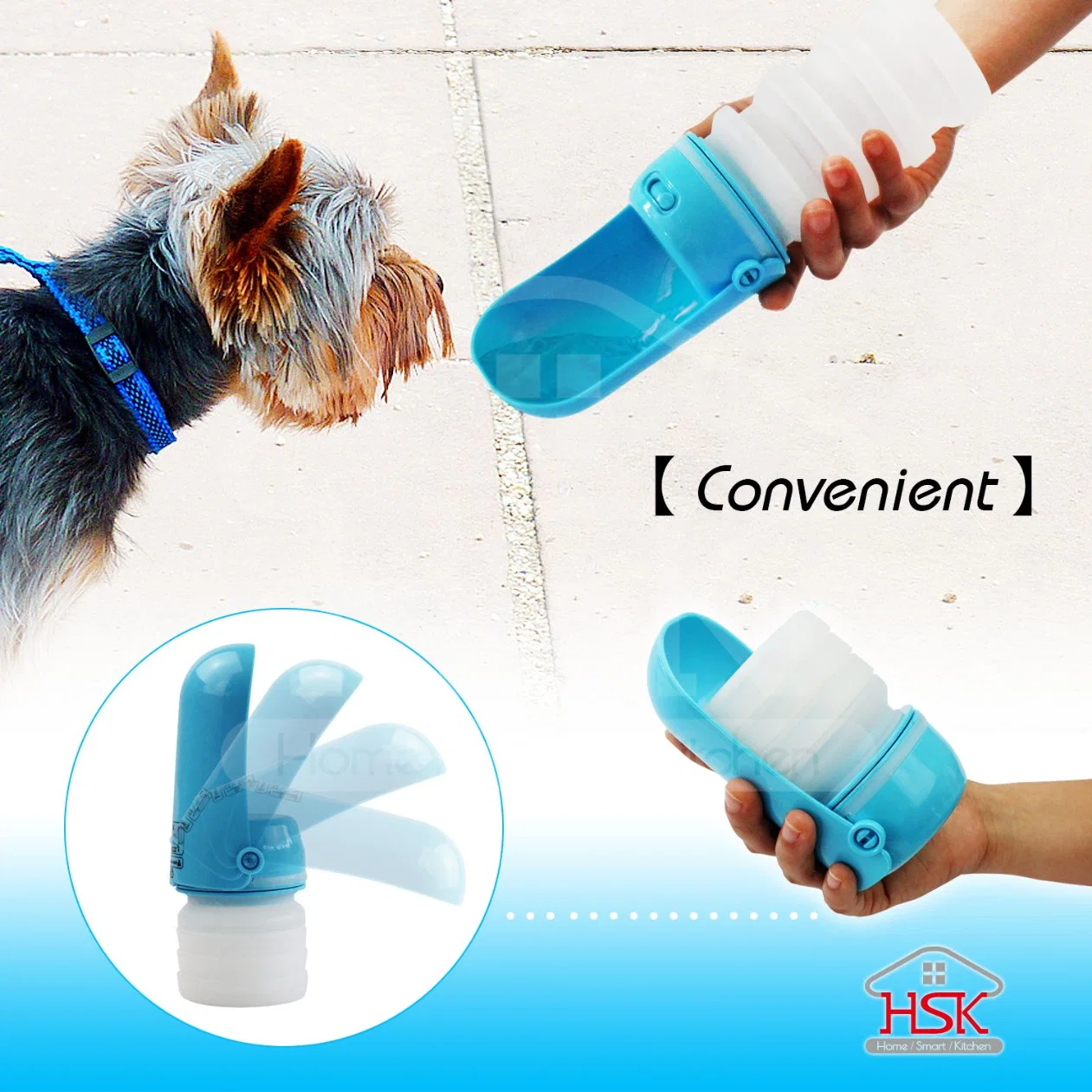 Foldable Outdoor Plastic Dog Water Drinking Bottle Pet Travel Water Bottle
