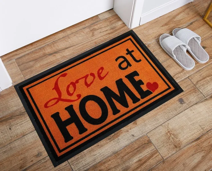 Customized Digital Printed Polyester Loop Pile Surface with PVC Backing Door Mat