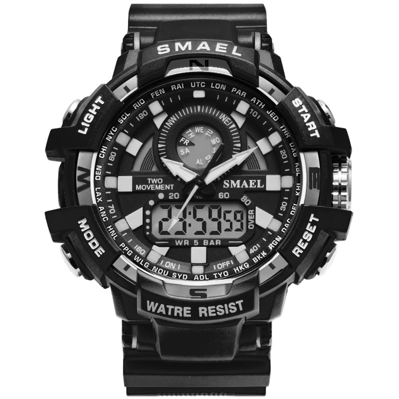 Personnalisée montre de sport de gros de regarder en plastique avec LED Nombre Smael montres