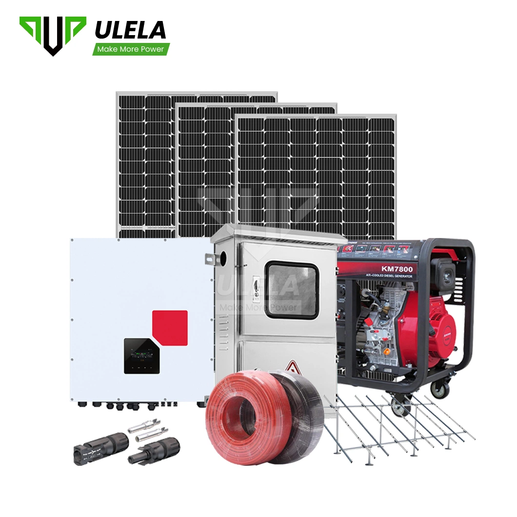 Ulela 700W Sistema de energía solar fabricantes OEM Custom sola etapa sistema fotovoltaico conectado a red fotovoltaica Sistema de generación diesel en China