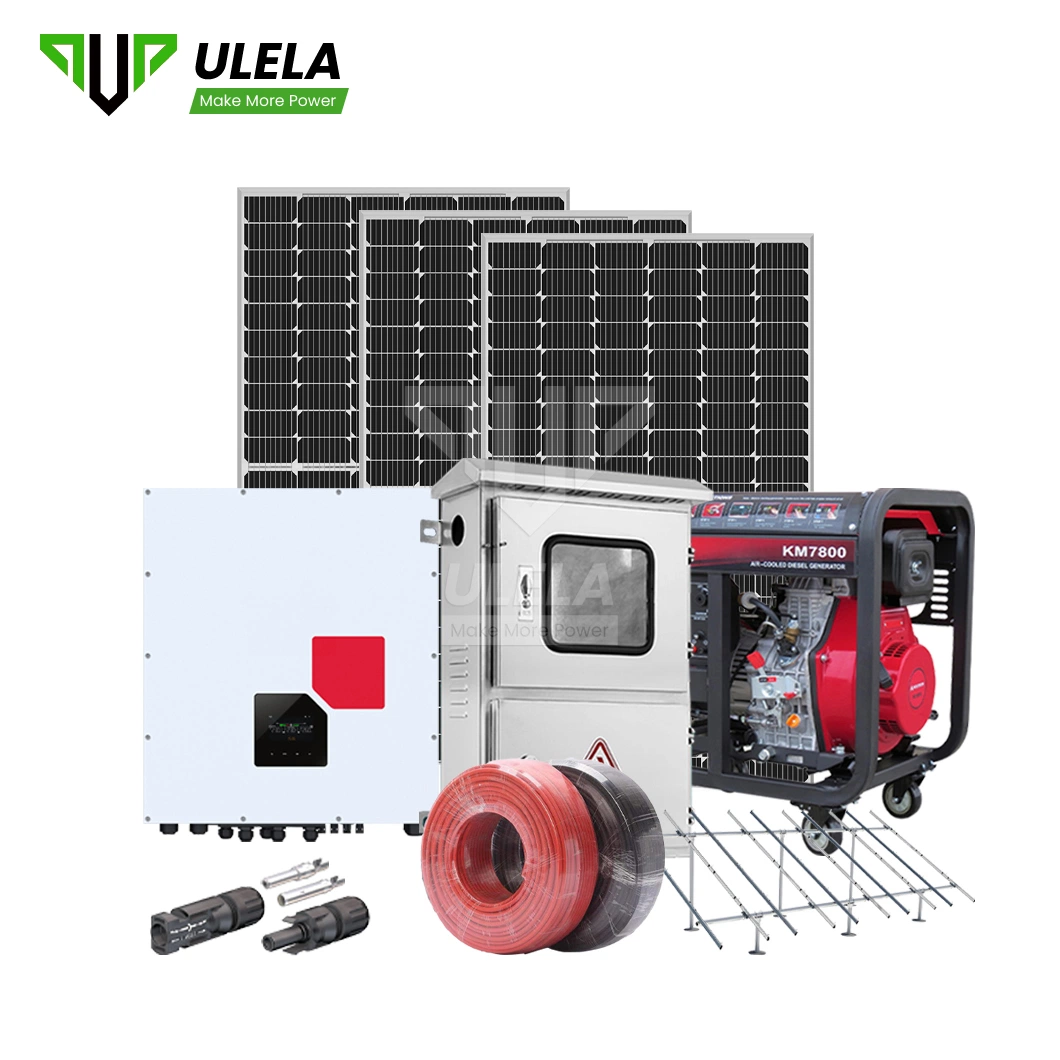 Fabricants de systèmes d'énergie solaire Ulela 700W OEM Custom Single Stage Système PV connecté au réseau système de production diesel PV de Chine