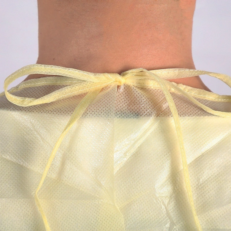 Disposable Protective Non Woven PP Isolation Gown with Knitted Cuff