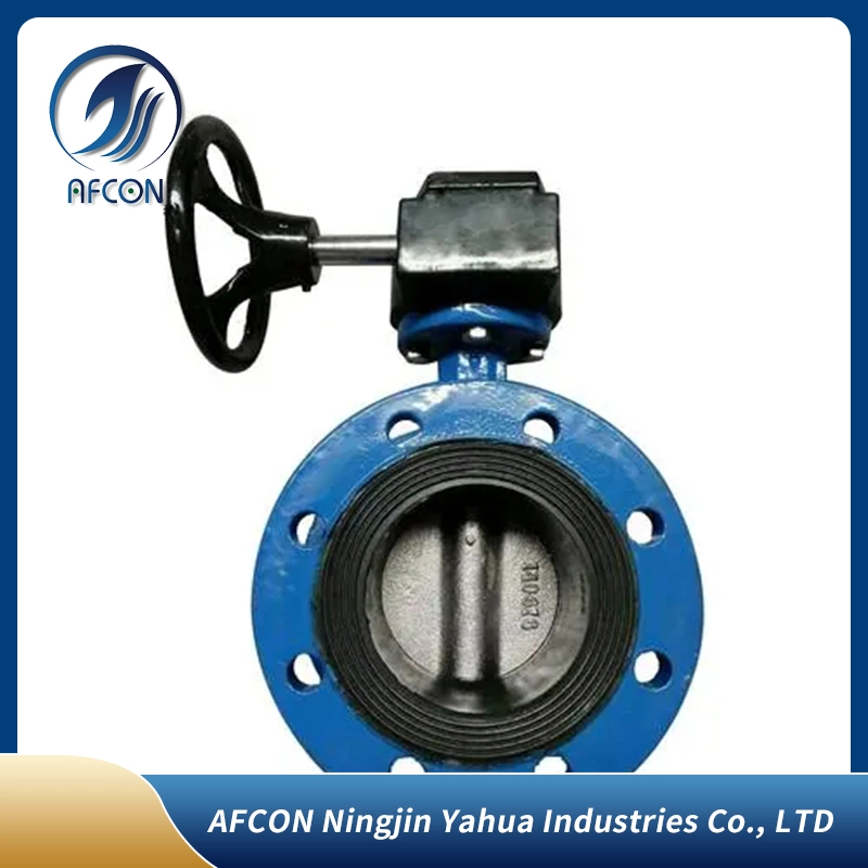 DN80 3 Inch Pn16 EPDM Rubber Seat Double Flange Ductile Iron Single Acting Pneumatic Butterfly Valve