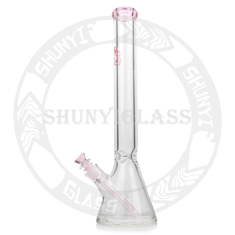 18" Thick Bottom Hello Kitty Straight Tube Smoking Water Pipe with Pink Downstem Tobacco Herb Water Pipes