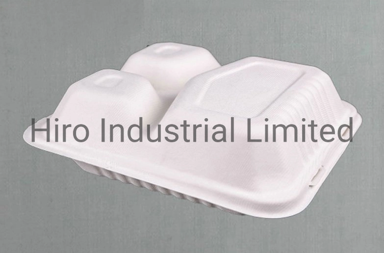 3-Compartment Tray Disposable Bagasse Tableware Eco-Friendly