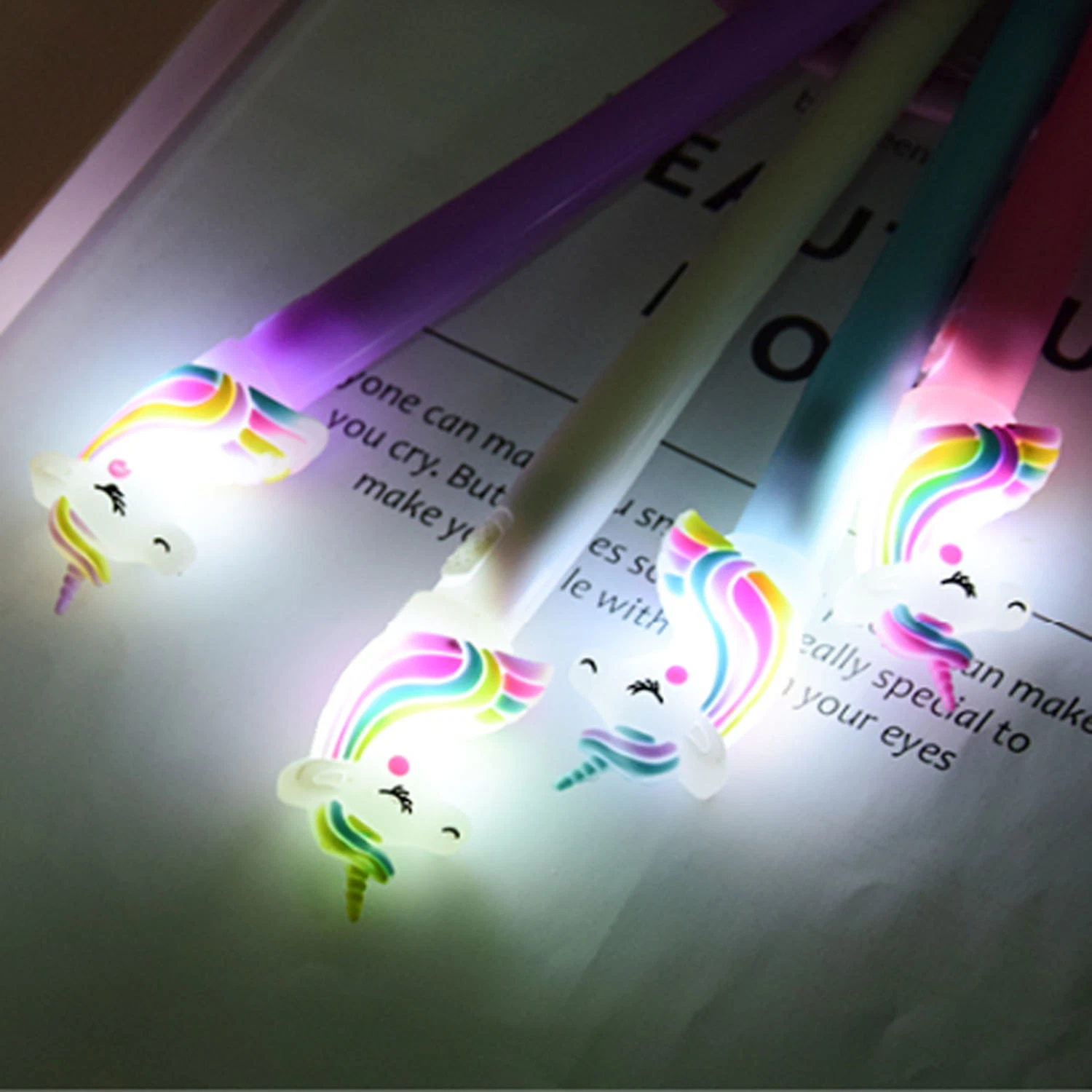 أضف إلى ذلك مؤشر LED Cute Cartoon Pen ballpoint Creative Party