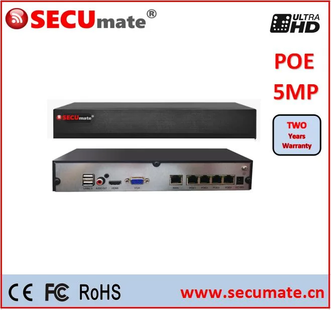 Xm Solution NVR Secumate 4CH Ultra HD CCTV Poe NVR From CCTV Camera OEM Supplier