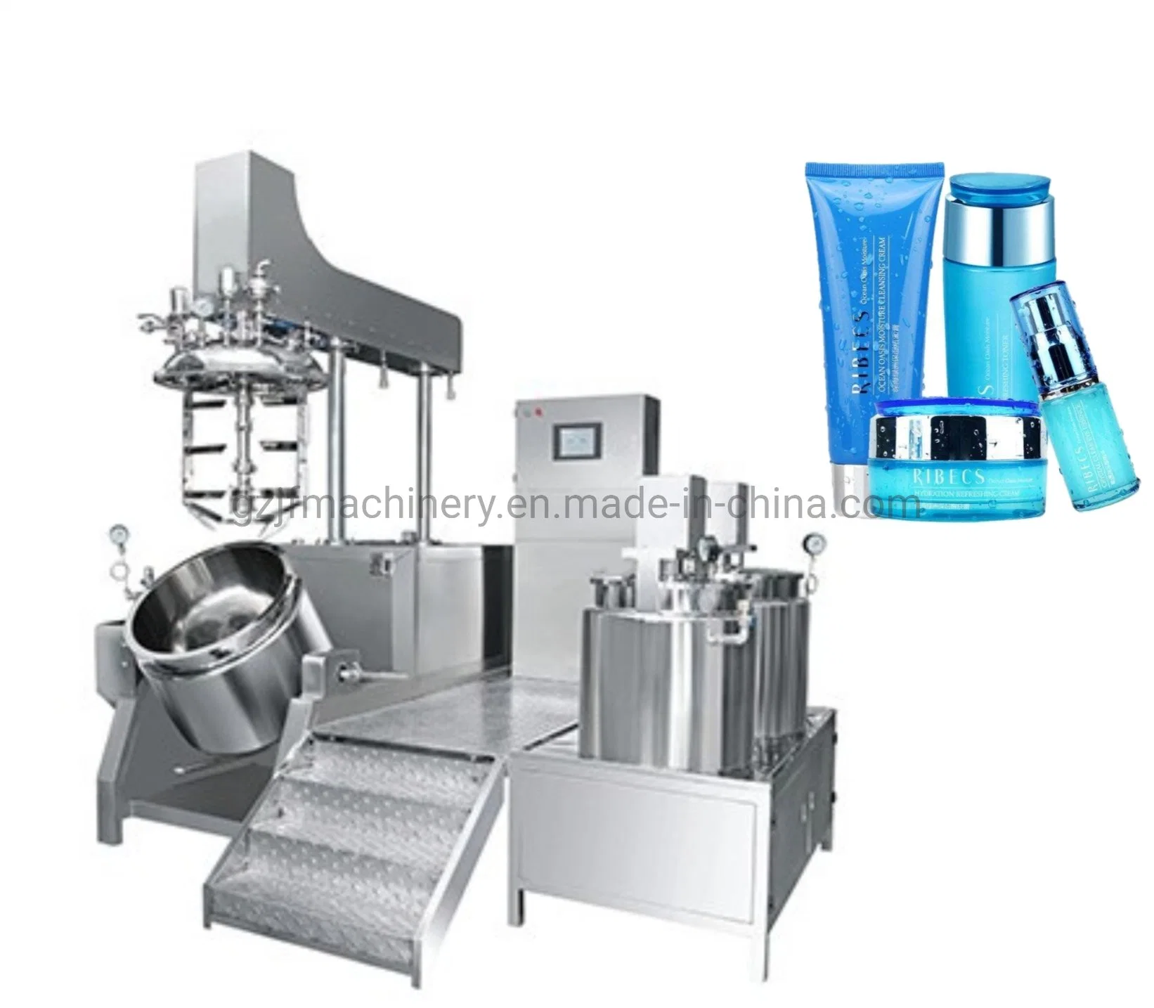 La Lotion de haute qualité Hand Sanitizer hydraulique de levage émulsifiant cosmétiques Mélangeur sous vide Machine