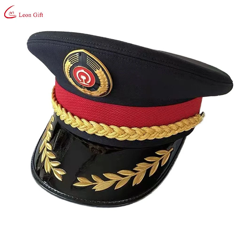 Hat Factory Wholesale/Supplier Custom Logo Design Security Aviation Railroad Pilot Captain Uniform Big Cap