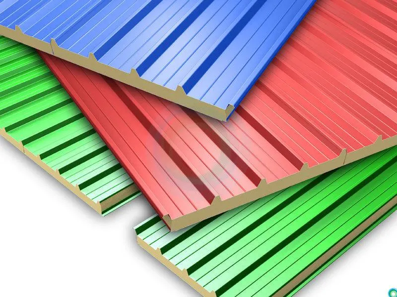 Alumínio revestido a cores/aço galvanizado 0,5mm/0,6mmtérmico acústico 50mm/60mm/80mm/mm/100mm fora do EPS Espuma/PU/PIR/lã de rocha/lã mineral Sandwich Panel