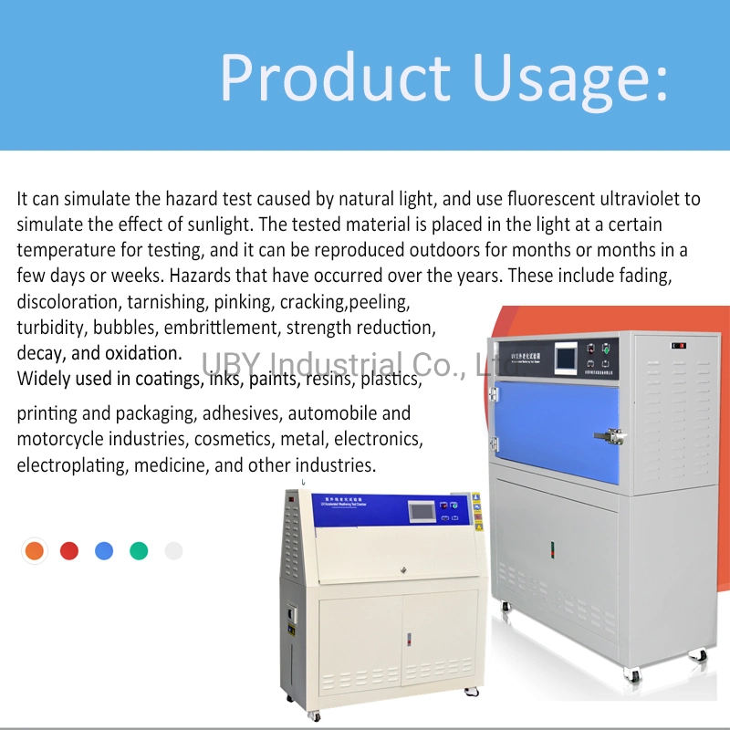 Chambre d'essai de vieillissement à la lumière des UV de la lampe UV, chambre d'essai de vieillissement à la lumière de l'asphalte, testeur UV, équipement d'essai de vieillissement accéléré aux UV.