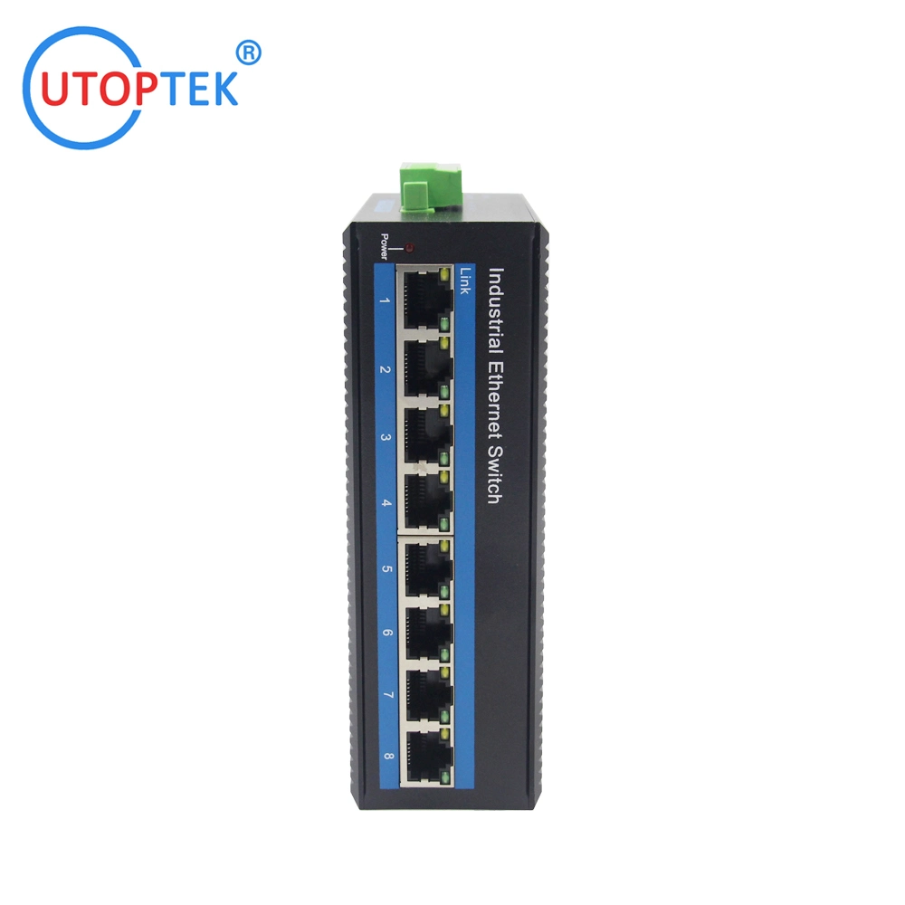 Switch industrial de 8 puertos de alta calidad 120W Ethernet Poe no administrado Interruptor