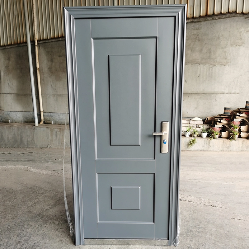 UV-Proof Grey Exterior Security Steel Doors Metal Door