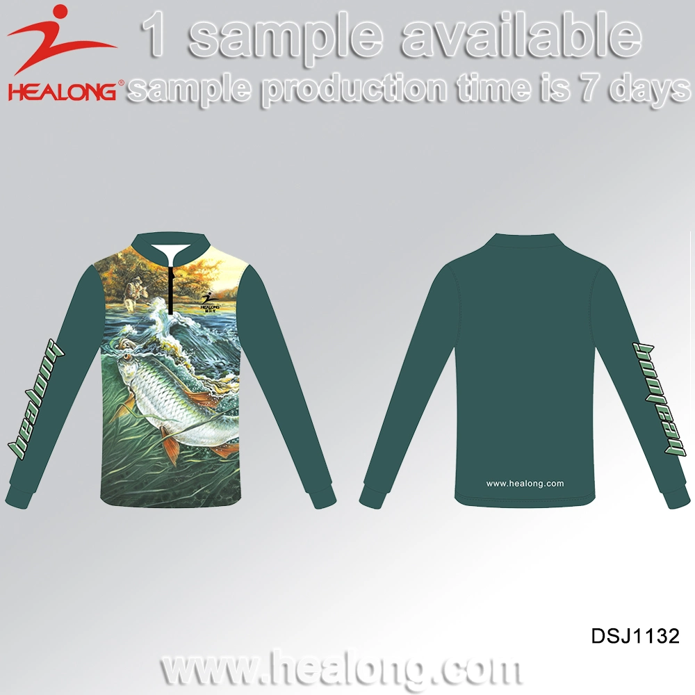 Healong Sportswear Full Sublimation Jersey Fishing Wear Custom Color