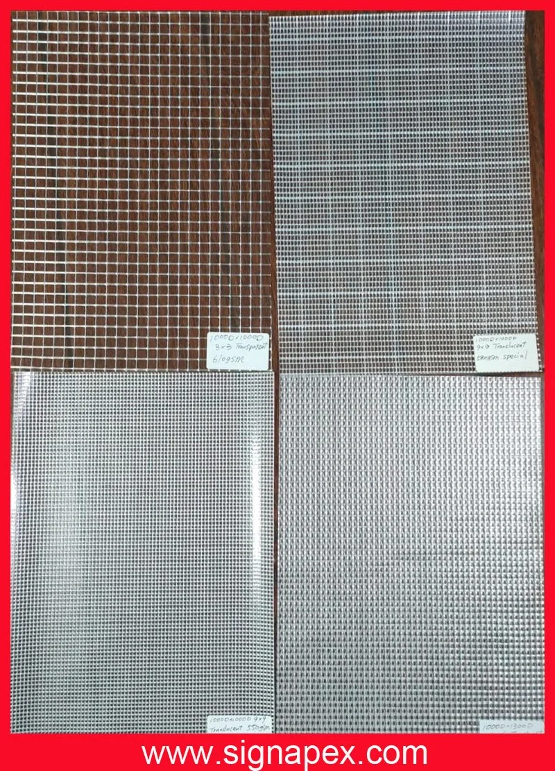 PVC Tarpaulin Mesh Fabric 1000dx1000d 9X9 480GSM Extra