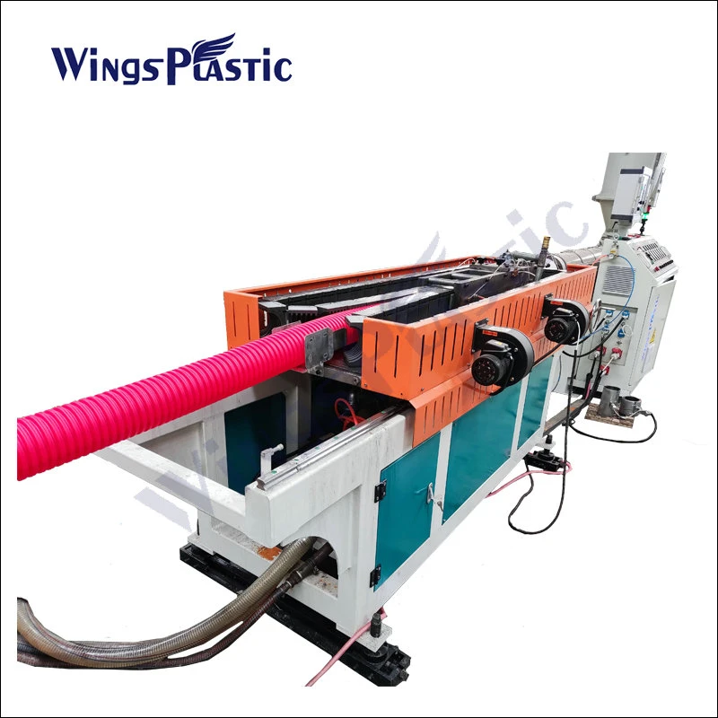 Wings New Technology HDPE PP PVC Single Wall Corrugated Pipe Machine Magic/Collapsible Plastic Pipe Extrusion Line