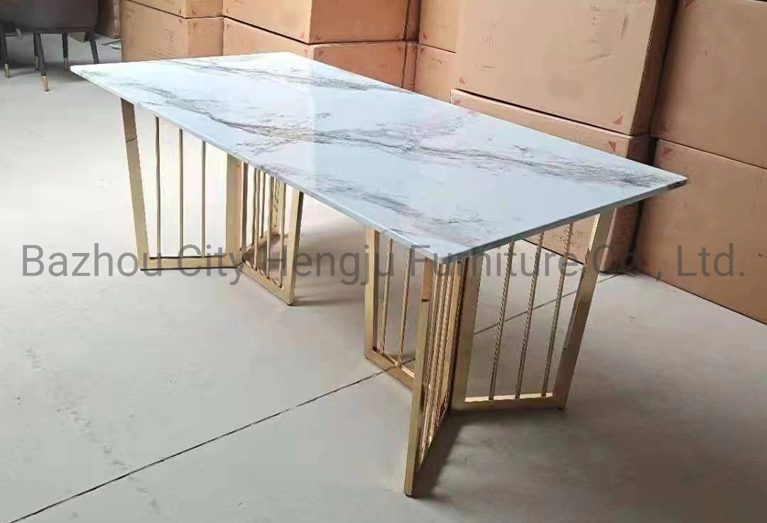 Moderne Goldene Edelstahl Tisch Esszimmer Möbel