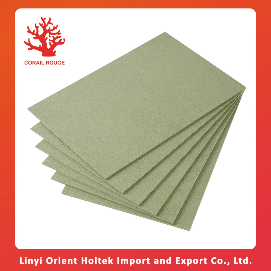 12mm HMR Green MDF resistente al agua Melamina frente Plain Raw PFL MDF