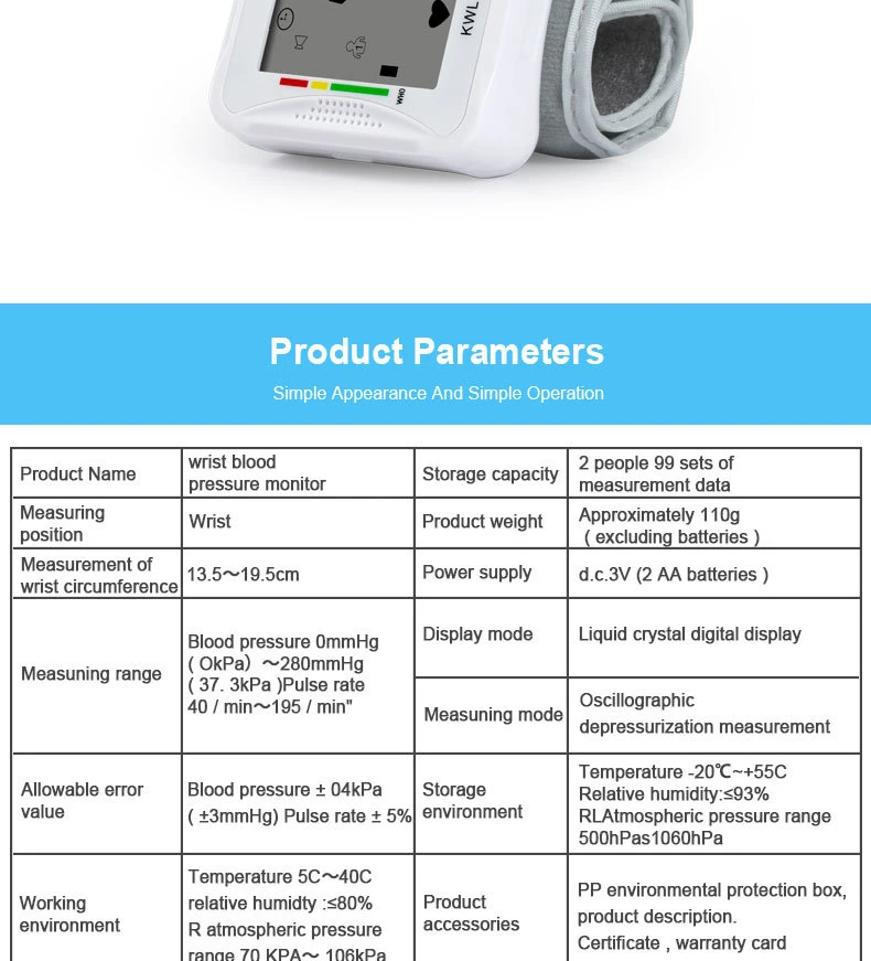 Portable Smart Blood Pressure Monitor Electric Digital Bp Monitor