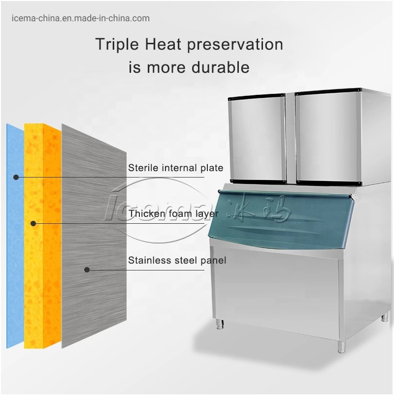 Square Cube Ice Maker Machine, Big 1 Ton Cube Ice Making Machine