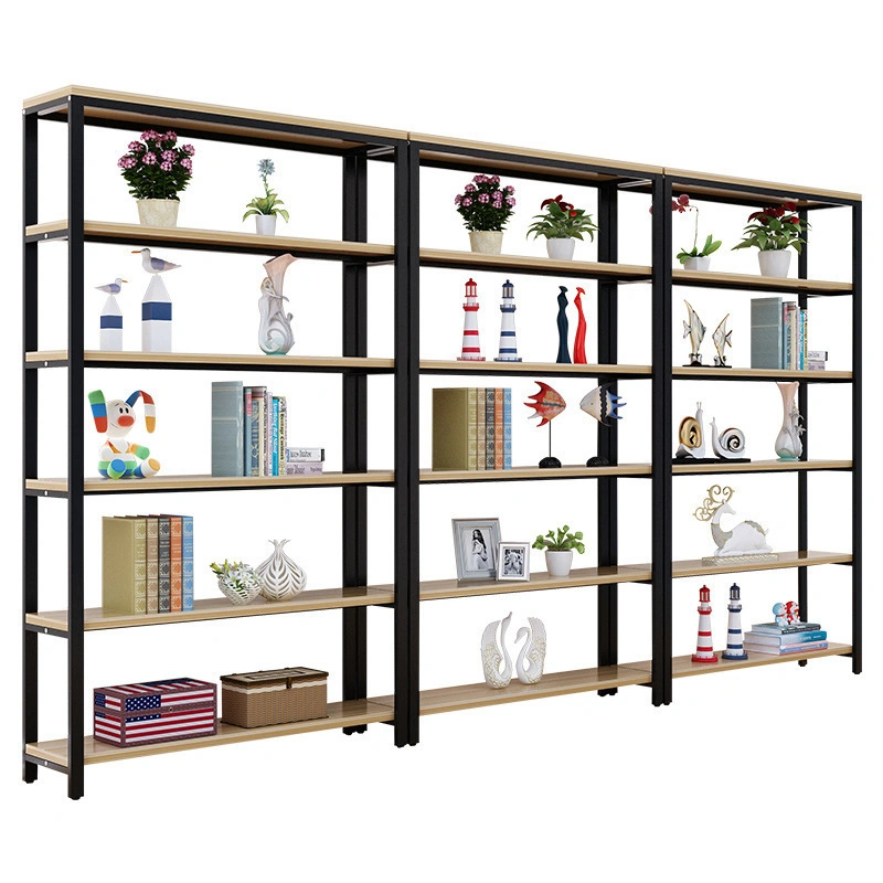 6ncustom Modern Metal Library Bookcase Wooden Bookshelf