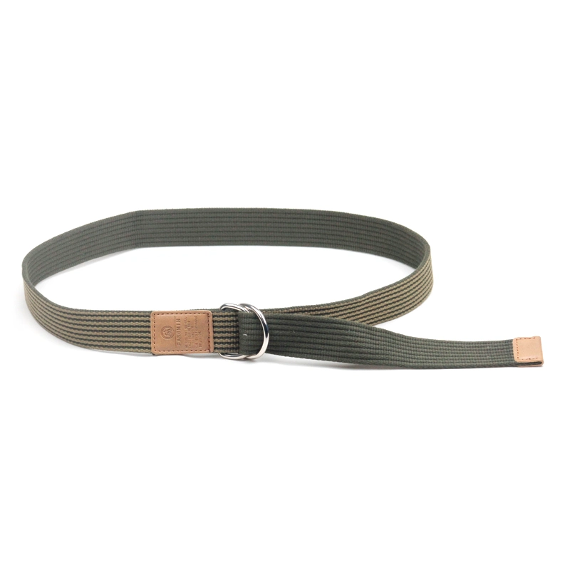 Custom Solid Color Black Double D-Ring Buckle Canvas Webbing Belt