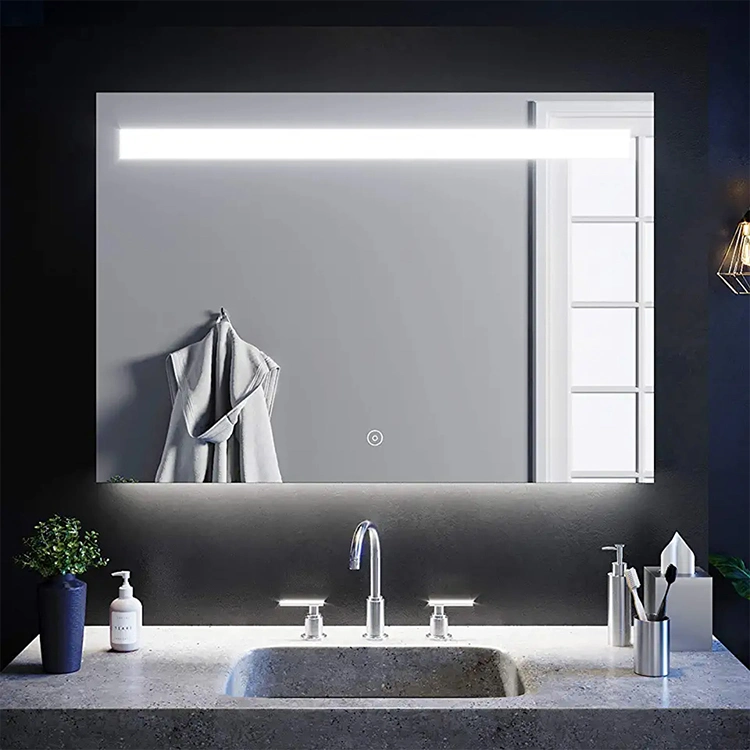 Miroir de maquillage intelligent à LED pour salle de bain d'usine avec interrupteur gradable