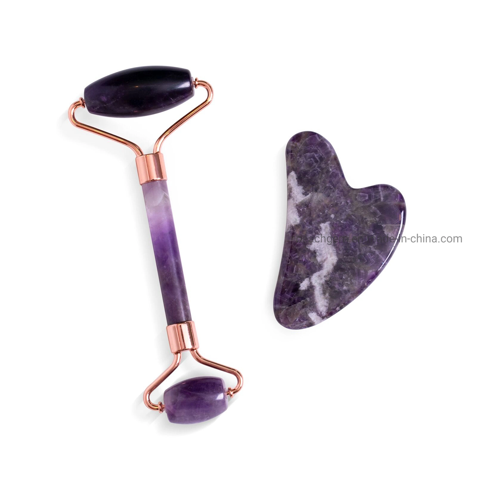 Custom Logo Gemstone Face Massager Jade Roller and Gua Sha Sets