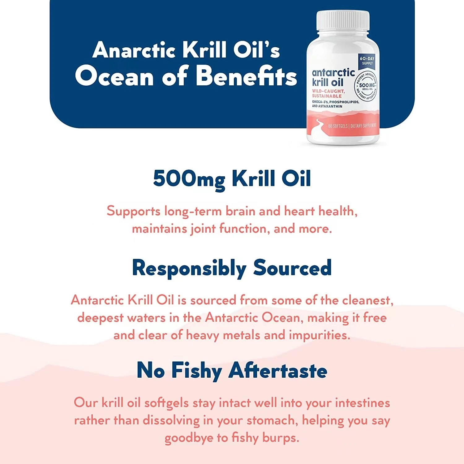 Wholesale Private Label Antarctic Krill Oil Softgel with Omega-3 EPA DHA