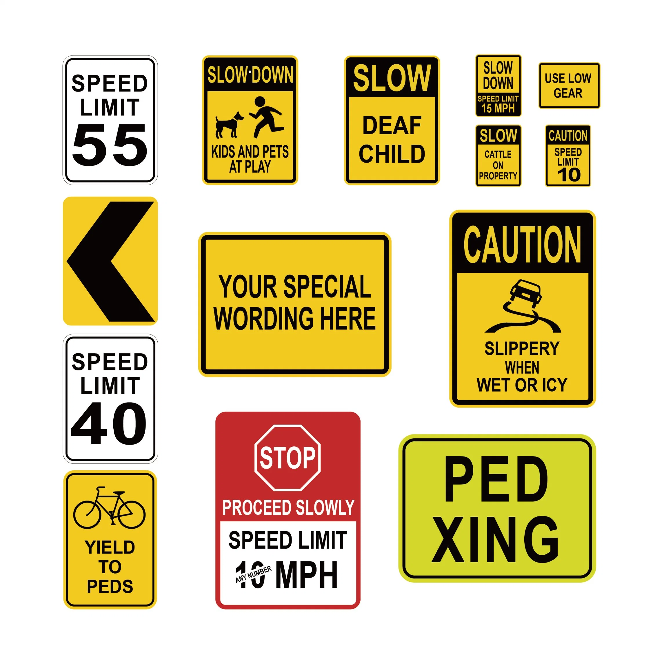 Customized Europe Standard Aluminum Road Reflective Traffic Safety Caution Warning Sign