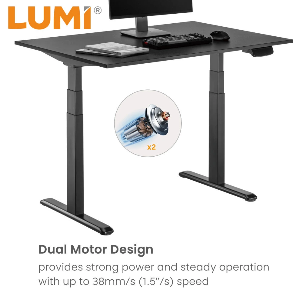China Herstellung Großhandel Büro motorisierten Computer ergonomische aufstehen Schwarz Memory Controller Höhe Einstellbar Dual Motor Electric Sit Stehend Schreibtisch
