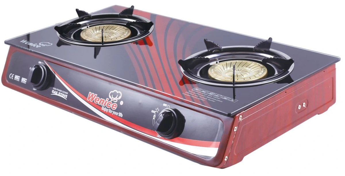 انخفاض استهلاك الغاز الأزرق Flame أسود مقسّى الجزء العلوي 2 جدول الاحتراق Gas Stove للمبيعات