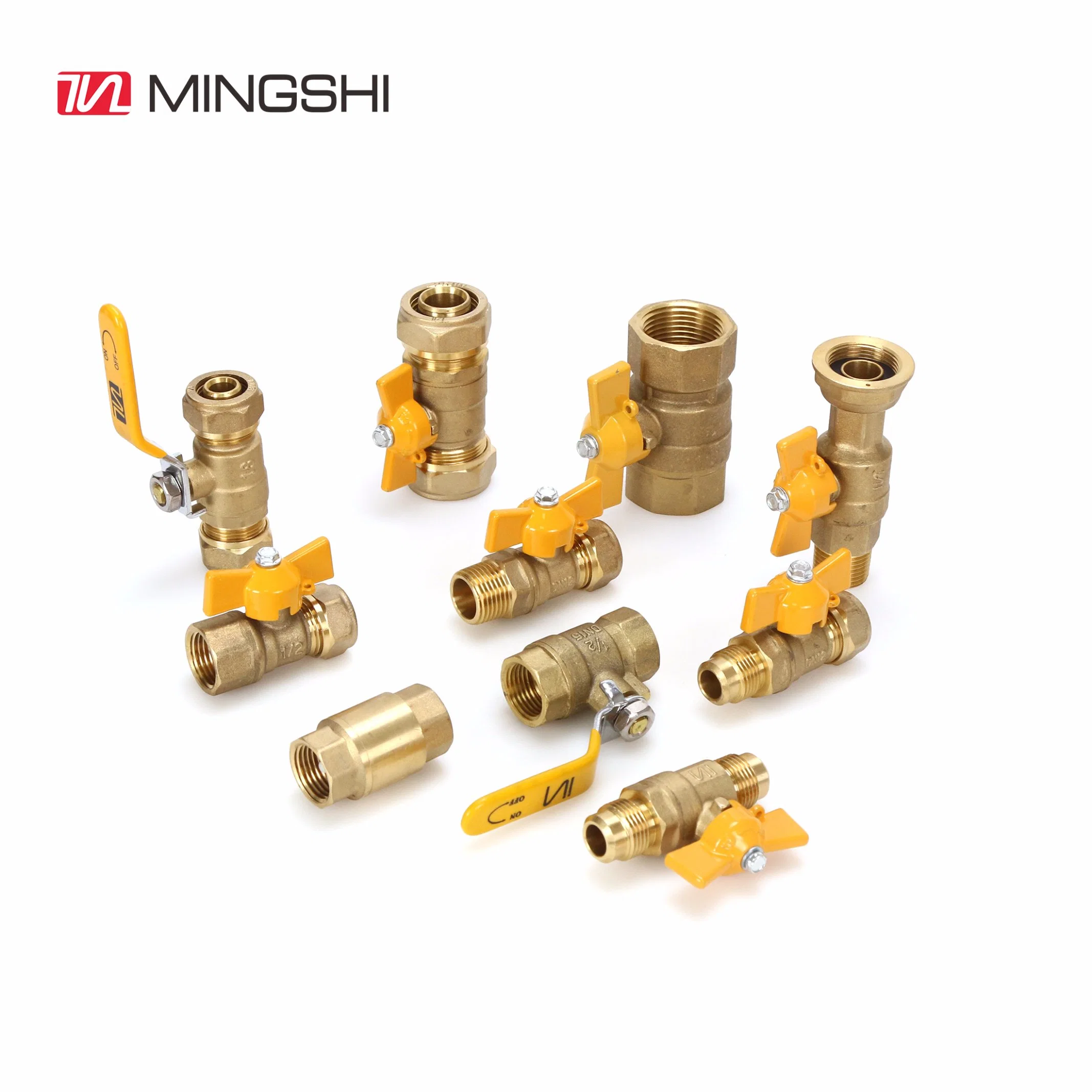 Mingshi Plumbing Materials with International Certificates for Underfloor Heating System Brass Valve Double Female Ball Valve