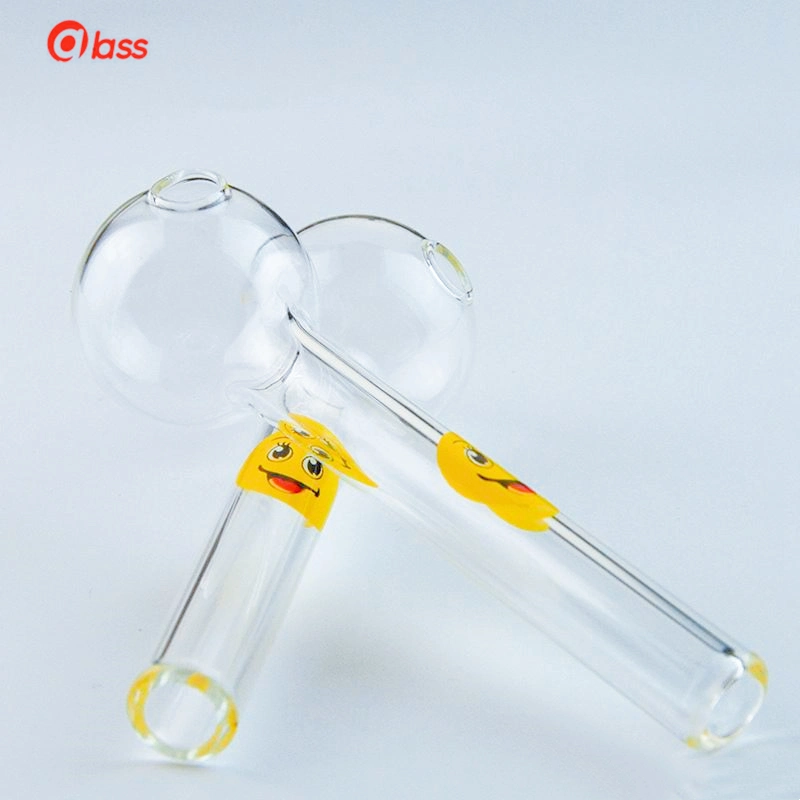 Hot Sale Smile Logo Glass Oil Burner Pipes Pyrex Oil Burner Glass Spoon Pipes Hand Pipe Tobacco Pipes for Smoking Accessories Sweet Puff