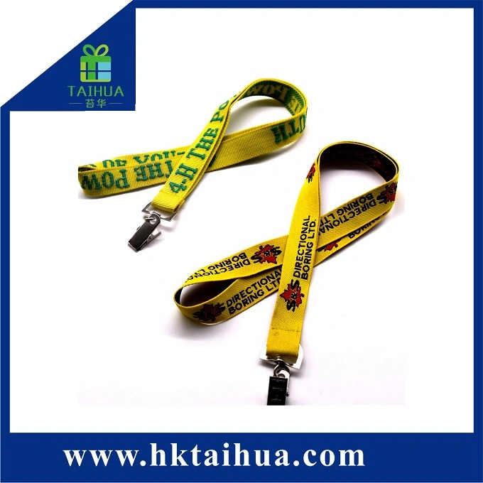 Custom Logo Woven Band Neck Strap Lanyards with Carabiner Hook