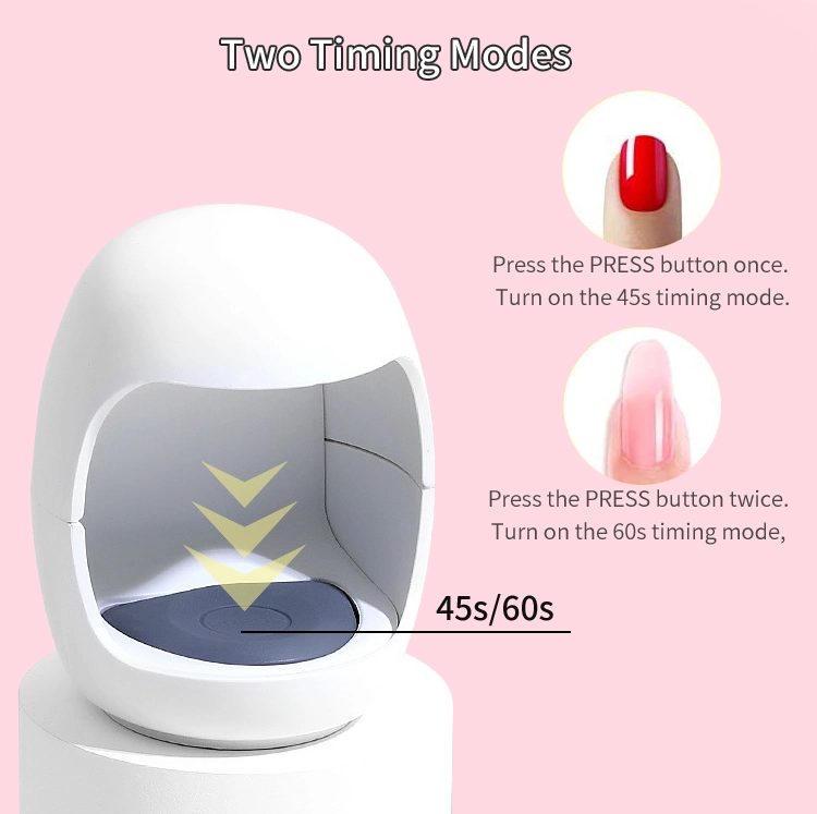 Phototherapy Nail Lamp for Nail Polish Gel Curing Mini 3W Travel Home LED UV Lamp