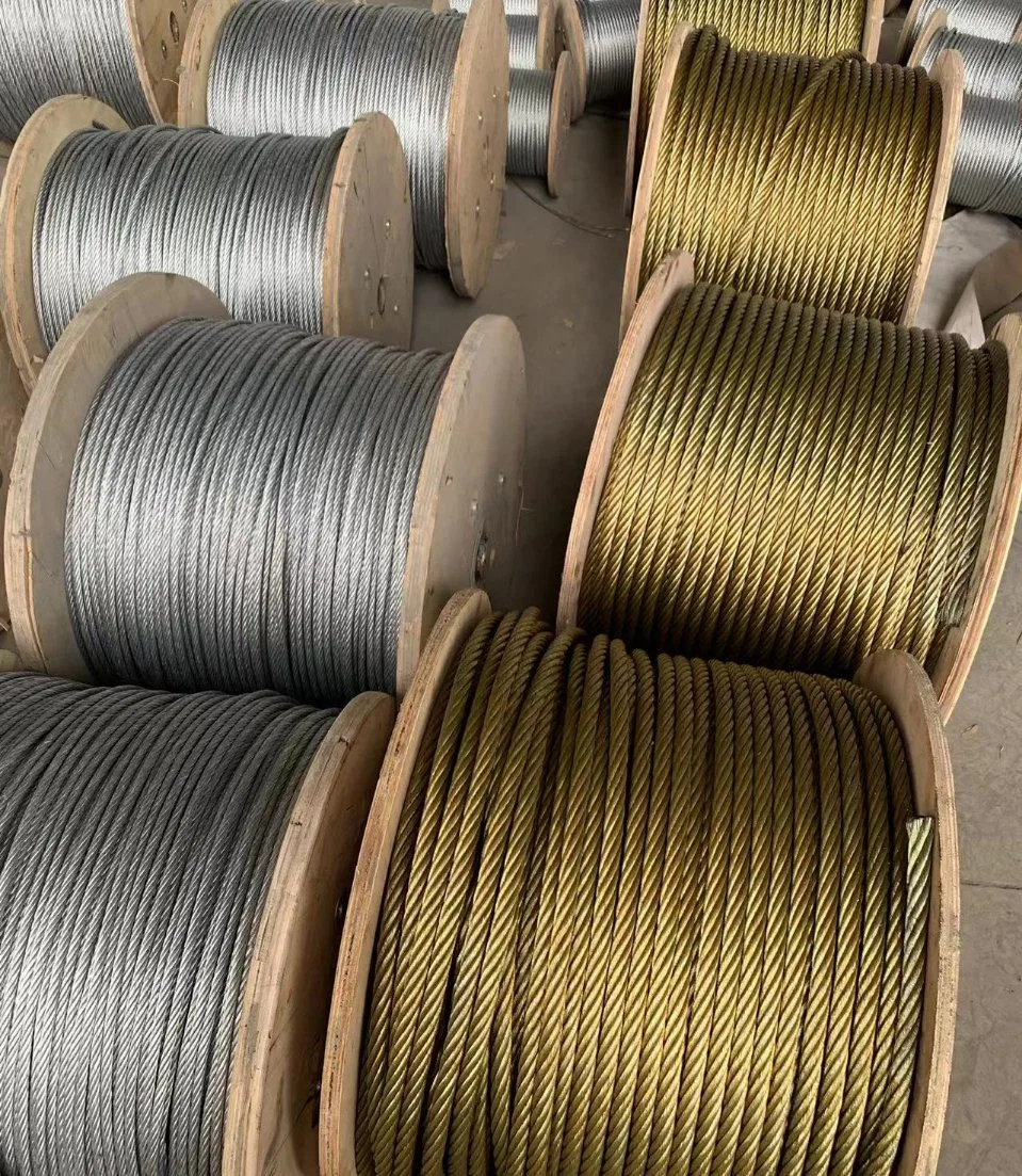 Elevator Rope 8X19s+Iwrc 8X19+FC Ungalvanized Steel Wire Rope Cable Steel Oil Yellow Grease