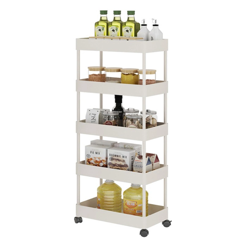 Bathroom Storage Rack Shelving Rolling Cart Vegetable Fruit Storage Kitchen Trolley