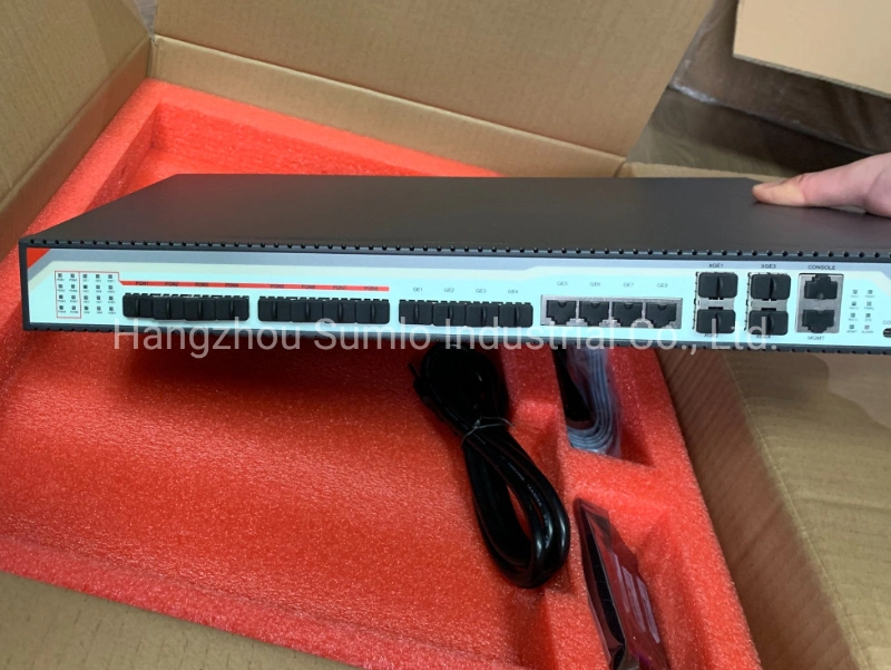 Gpon Olt Pon 8 puertos, 2 de 10 Gigabits de enlace ascendente, la clase C++ módulo, fuente de alimentación AC/DC, Compatible Huawei /Zte/ Fiberhome ONU