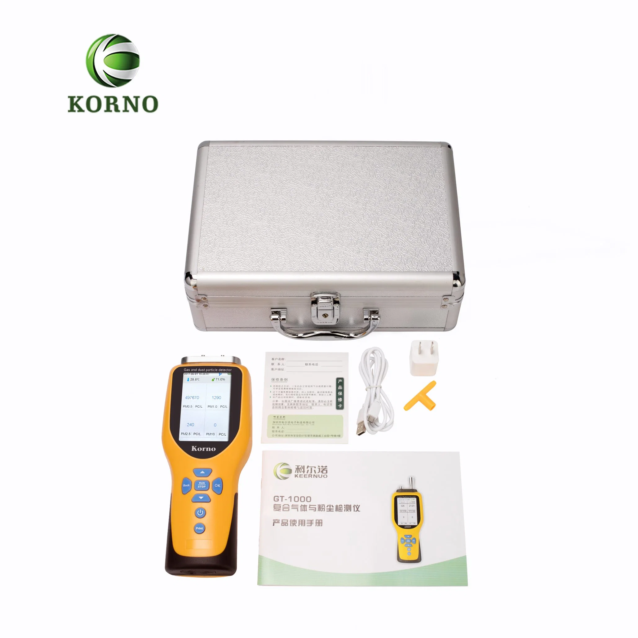 IP66 Portable Multi Air Quality Gas Detector 6 in 1 Gas/Dust Particle Counter/Co/CO2/No2/So2/Pm2.5/Pm10