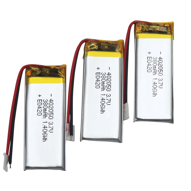 Hot Sale Model 402050 3.7V 380mAh Lithium Polymer Battery