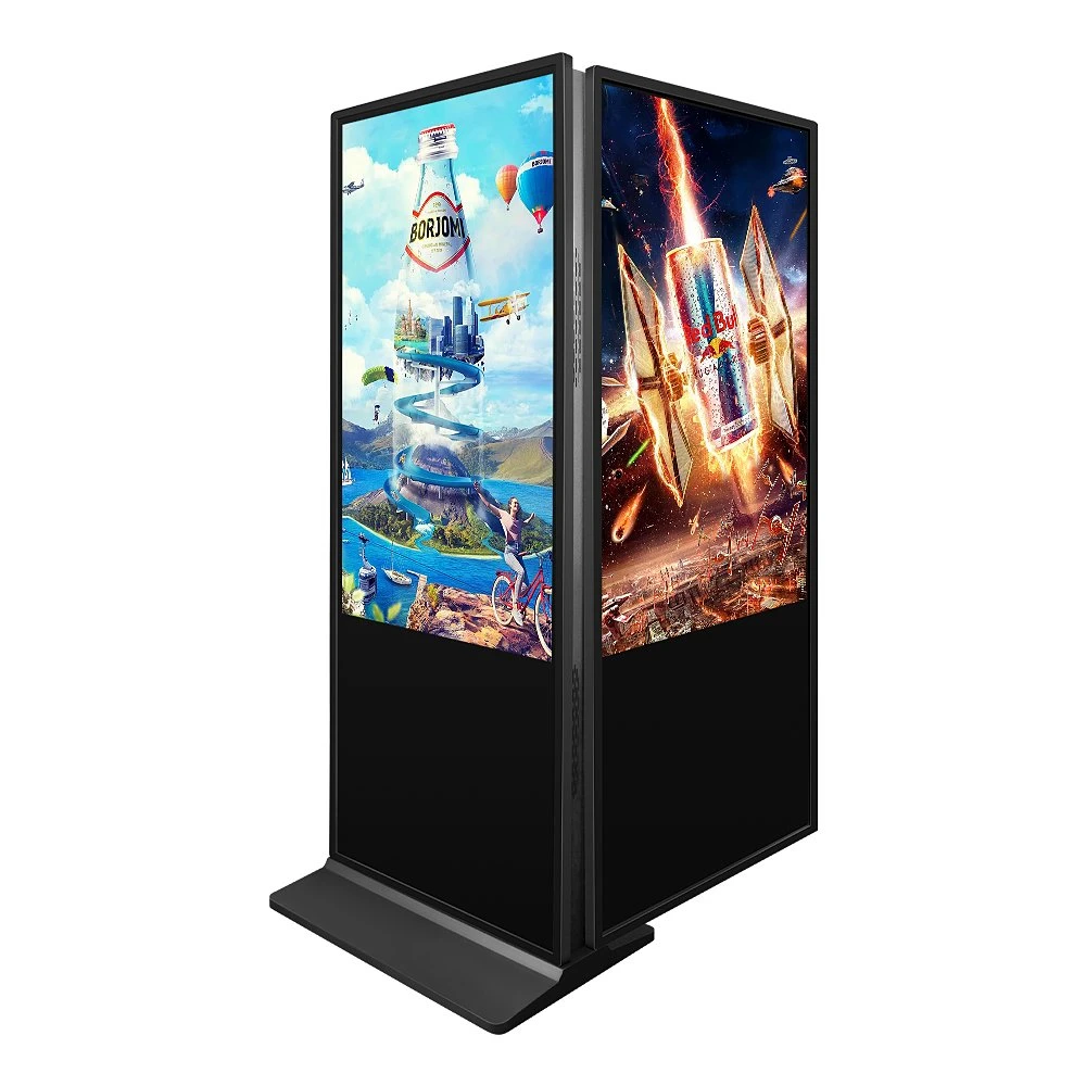 Factory Custom 55 Inch Hot Sale Double Sides LCD Digital Signage High Quality Ultra-Thin Floor Standing Stand LCD Display