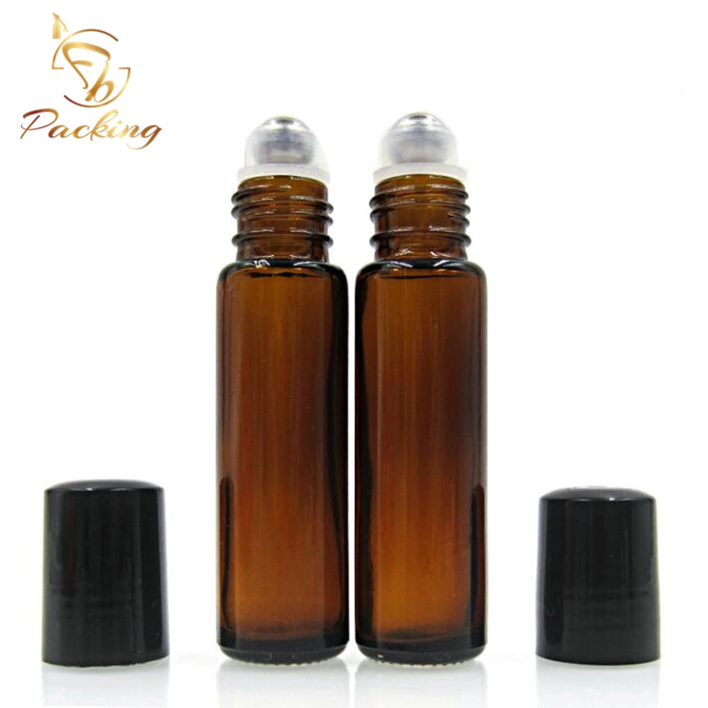 10% off 10 Ml Amber Essential Oil Glass Roll on Bottle with Glass Roller Ball and Screw Cap