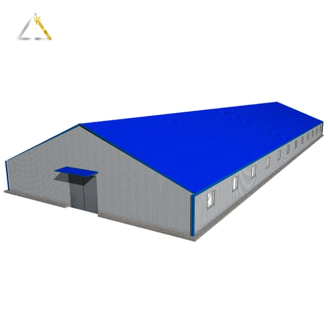 Galvanized/Painted Poultry/Chicken/Pig/Cow/Goat/Hangar/Storage Hot Roll Beam Steel Building Material Construction Structure Shed with Metal Sheet Sandwich Panel