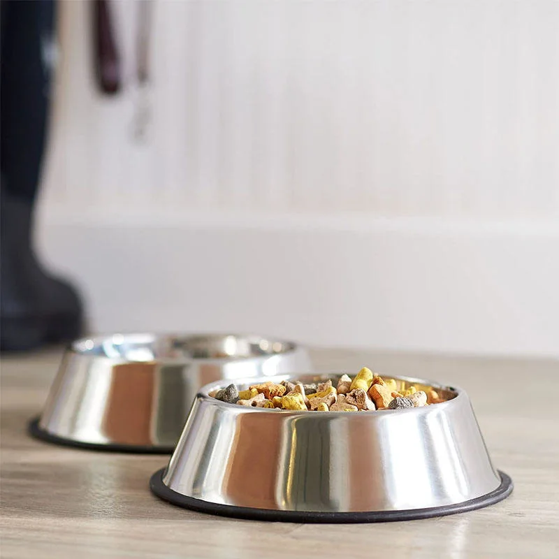 Hot Sale Classic Customized Metal Pet Bowl Pet Waterproof Bowl with Rubber Non-Slip Sole