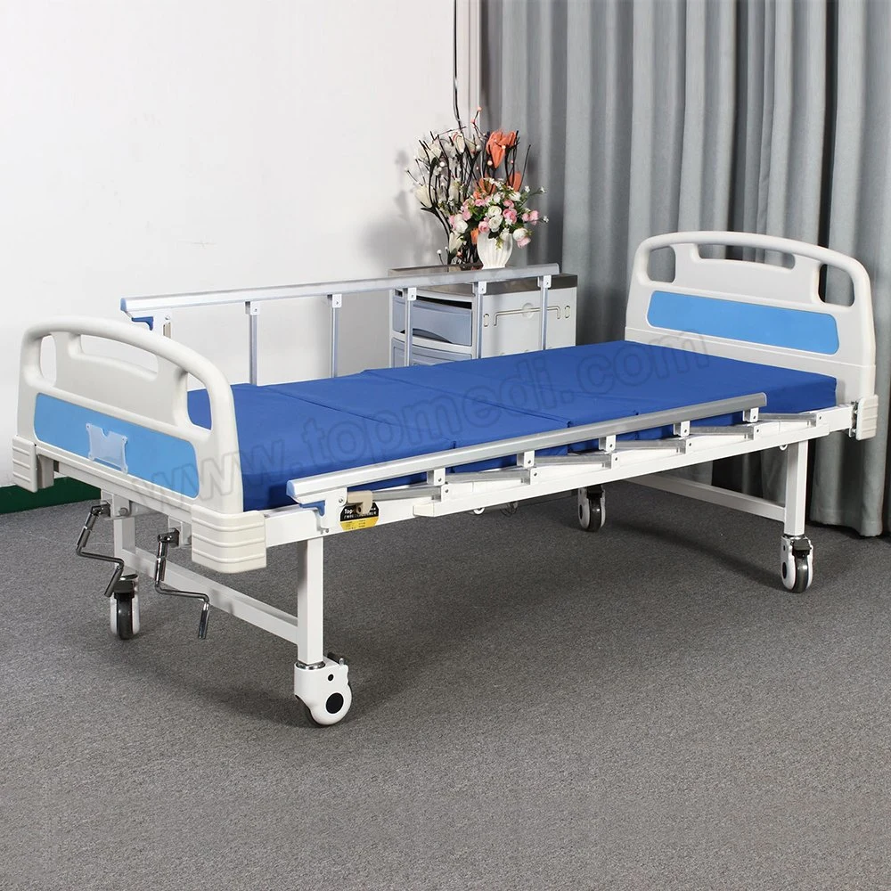 Equipamento médico ajustável calha de rede de segurança rebatível duas manivelas Cama Hospital manual