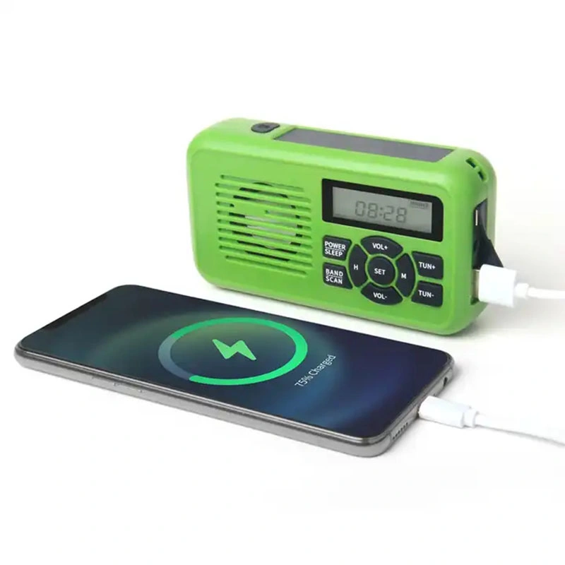 Best Earphone Charger LED Speaker USB Lamp OEM Customized Portable Hand Crank Am Solar Camping Radio