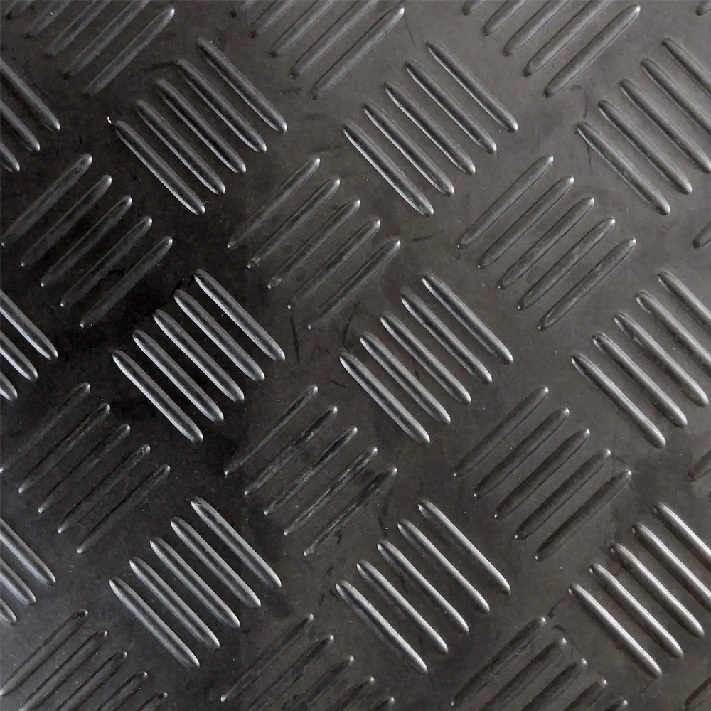 Corrugated Wide Rib 3 FT. X 10 FT. Black Rubber Flooring