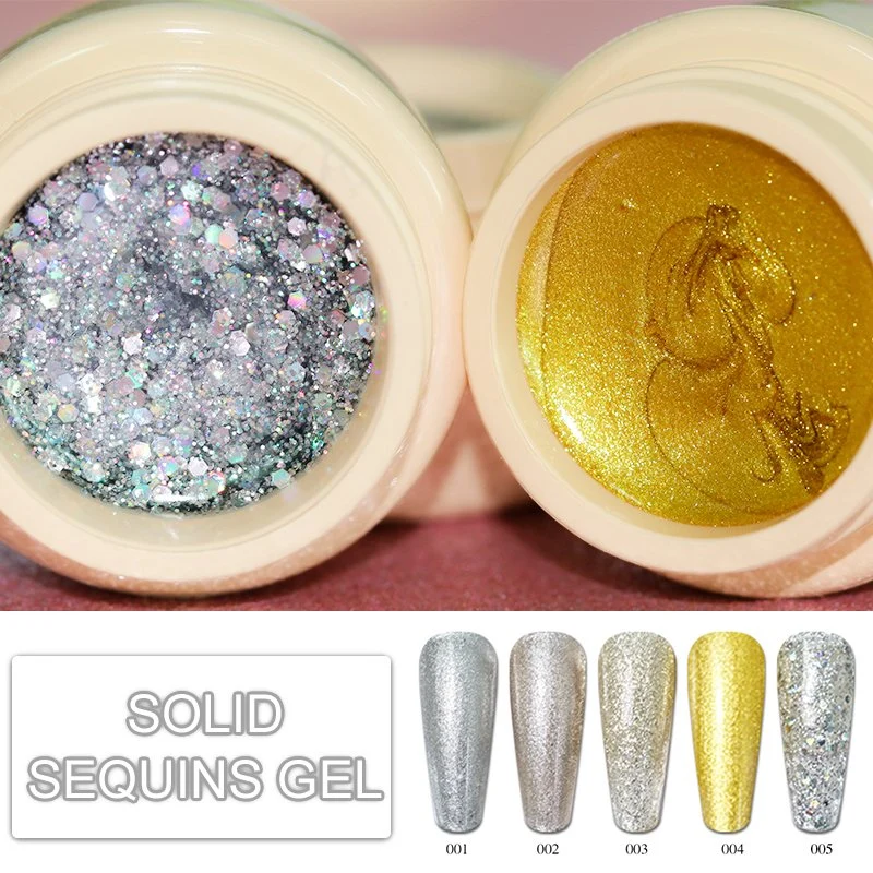 HS Highly Pigmented Japanese Solid Gel Polish Silver Gold Canned Solid Cream Pudding UV Gel Nail Polish