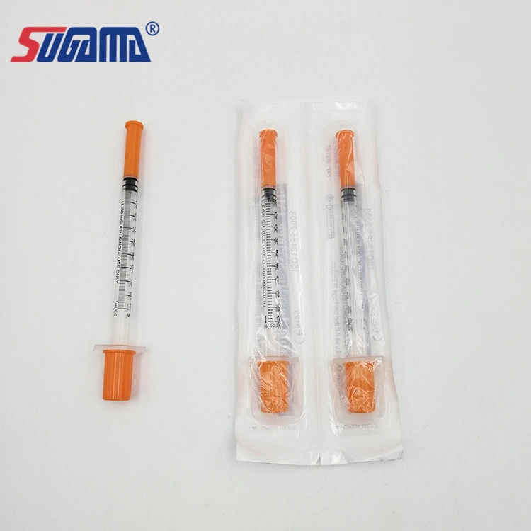 Medical Consumables Orange Cap Disposable Insulin Syringe Needle